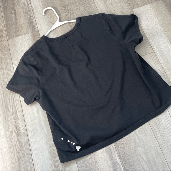 Lululemon Crop Tshirt classic fit cotton blend womens Black (size 10) athleisure - Picture 4 of 7